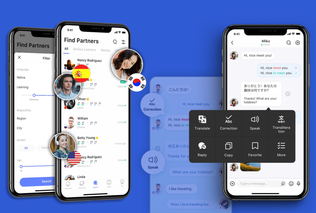 HelloTalk Interface